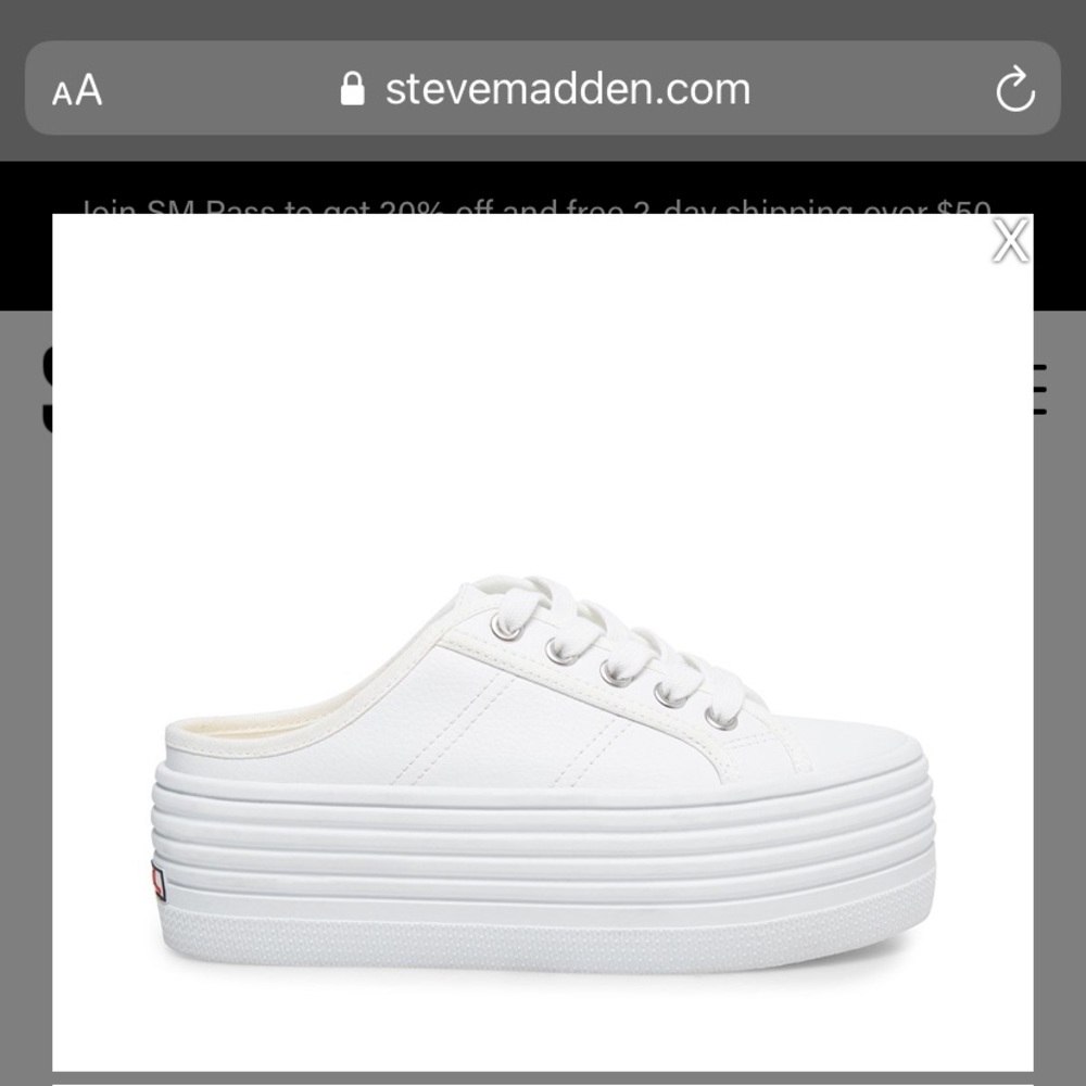 Steve Madden bridget30 white leather platform sneaker